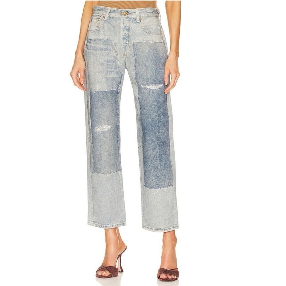 rag & bone Canvas Miramar Harlow Jeans Size 30 Modern Edge Patchwork Statement